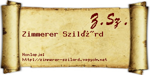Zimmerer Szilárd névjegykártya