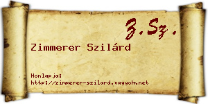 Zimmerer Szilárd névjegykártya