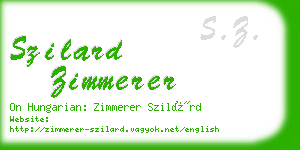 szilard zimmerer business card